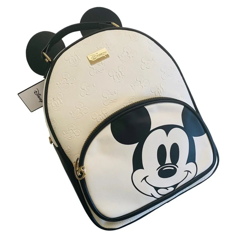 NEW Disney Mickey Mouse Embossed Backpack Faux Leather Mickey Mouse Ears - Picture 10 of 14